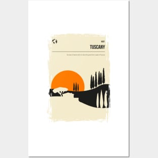 Tuscany Italy Vintage Minimal Retro Book Cover Travel Poster Posters and Art